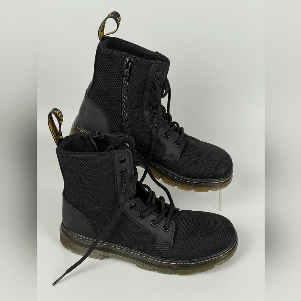 Dr Marten Combs black canvas side zip youth size 3